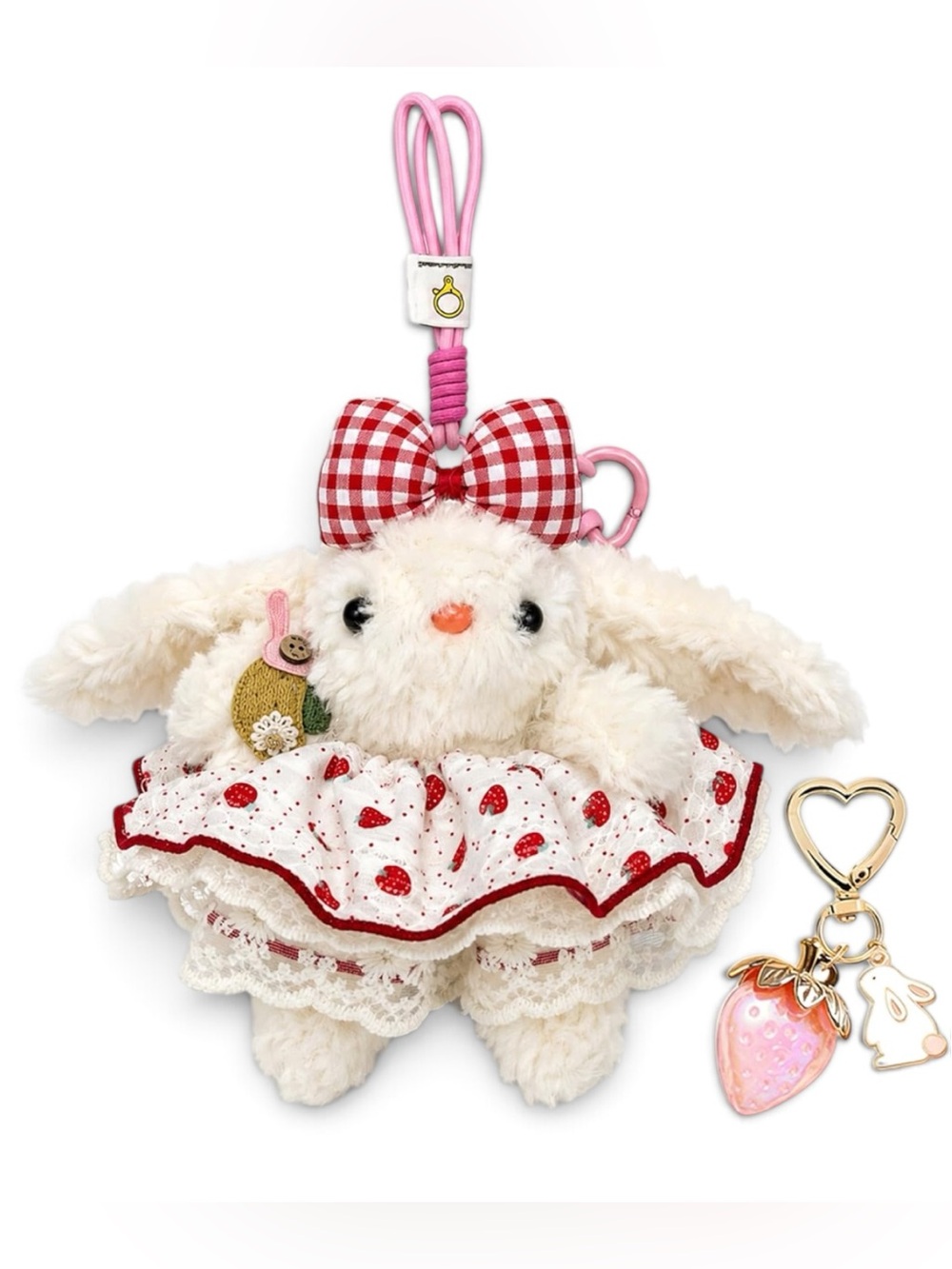 Plush bunny bag charm keychain with gift box not a Temu item TikTok, viral